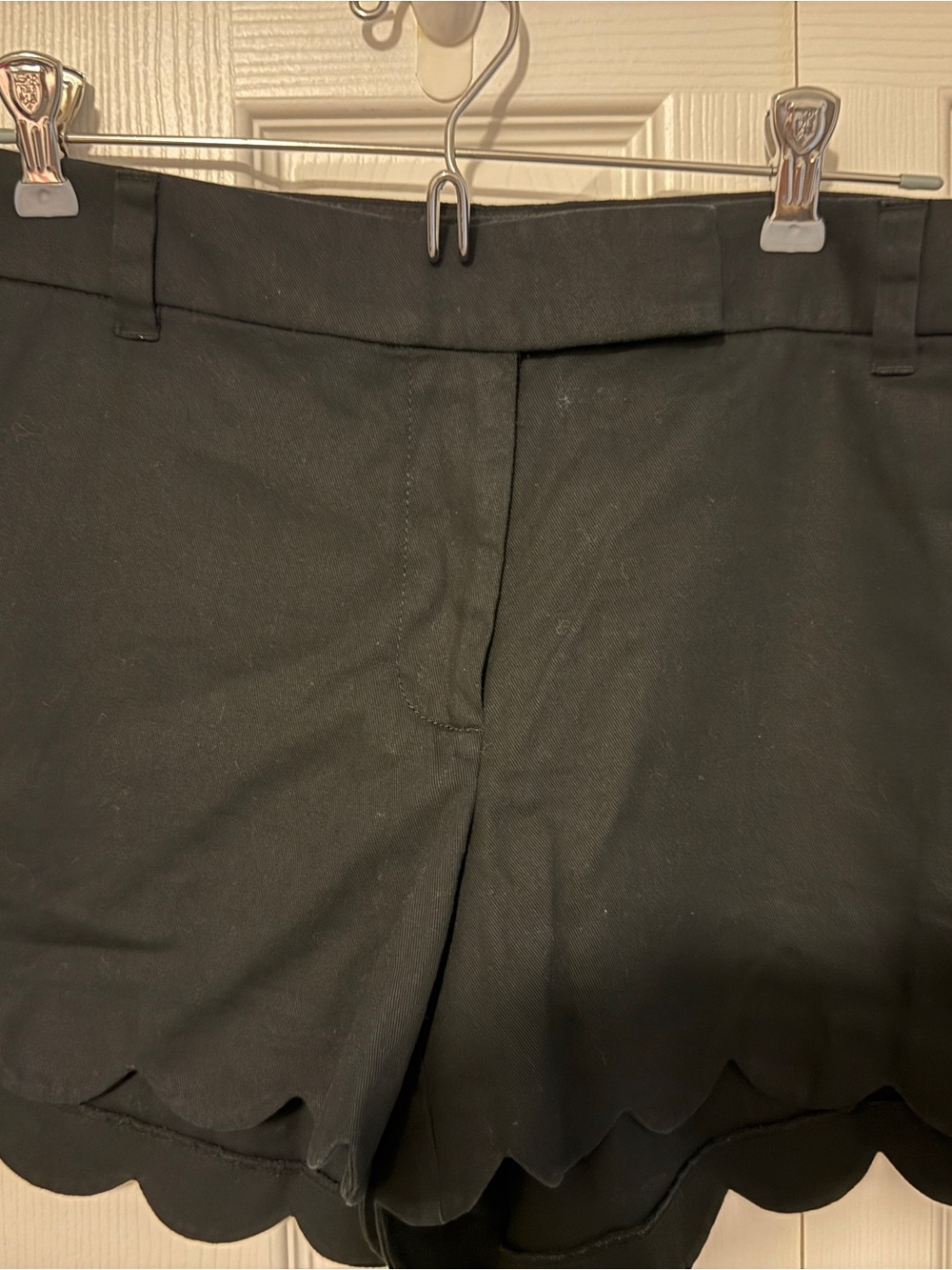 J. Crew Black Scalloped Hem High-Waist Shorts